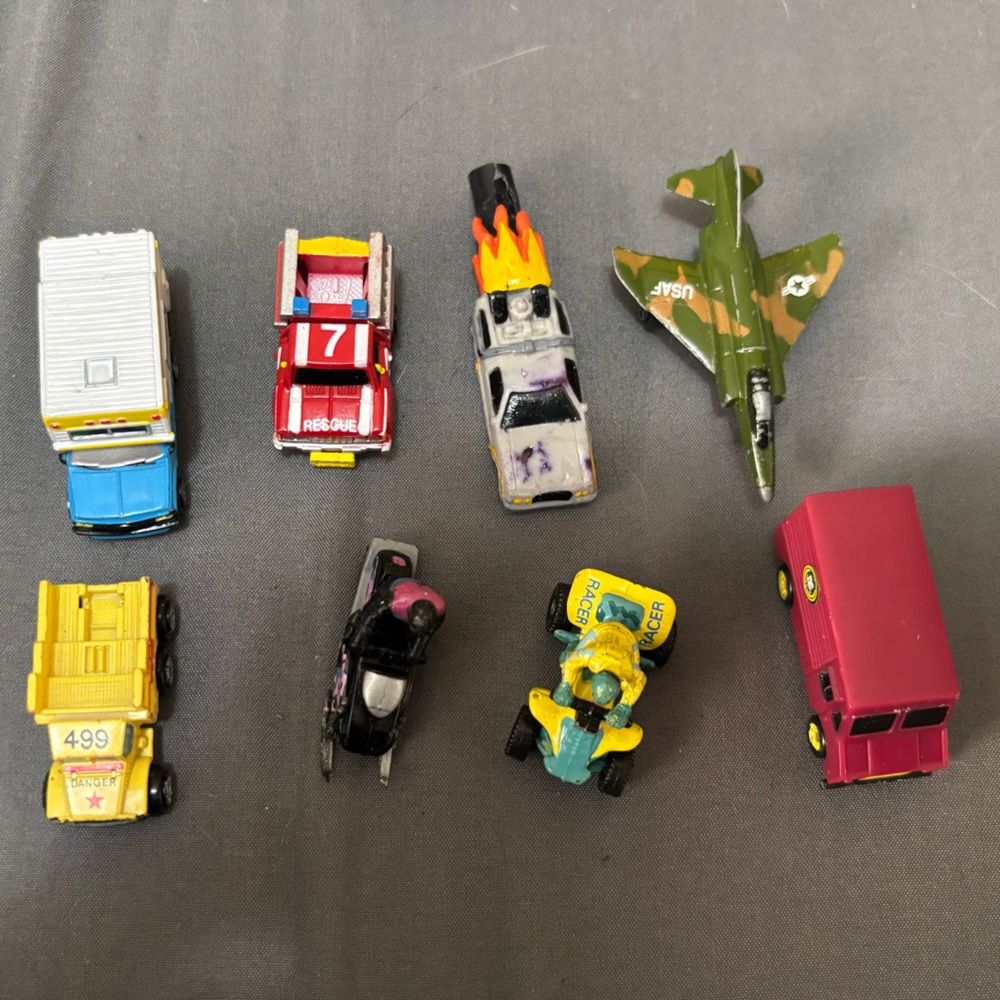 Lot Of 8 Vintage 1989 Galoob Micro Machines, Back to the Future Micro Vehicles
